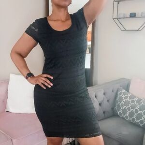 No Boundaries Black Lace Mini Dress